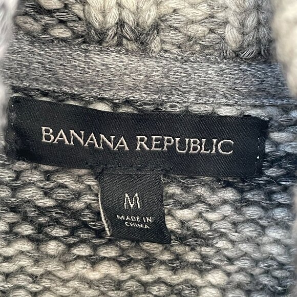 Banana Republic Womens Medium Marled Cardigan Sweater Wool Blend Chunky Knit - Picture 4 of 13